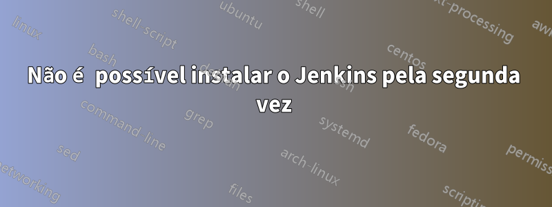 Não é possível instalar o Jenkins pela segunda vez