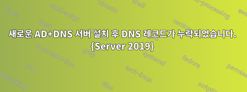 새로운 AD+DNS 서버 설치 후 DNS 레코드가 누락되었습니다. {Server 2019}