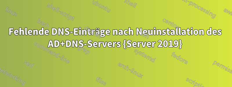 Fehlende DNS-Einträge nach Neuinstallation des AD+DNS-Servers {Server 2019}