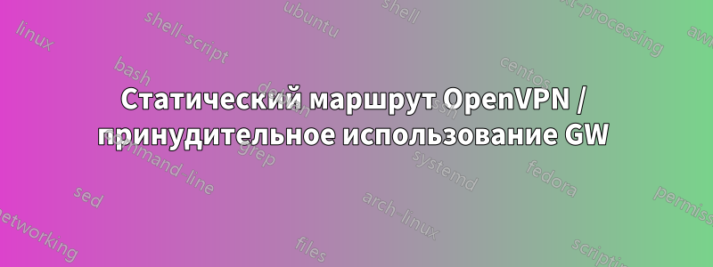 Статический маршрут OpenVPN / принудительное использование GW