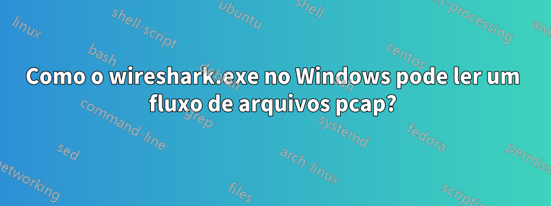 Como o wireshark.exe no Windows pode ler um fluxo de arquivos pcap?