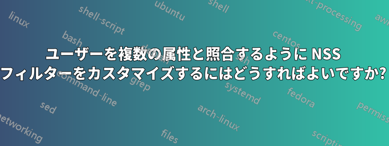 ユーザーを複数の属性と照合するように NSS フィルターをカスタマイズするにはどうすればよいですか?