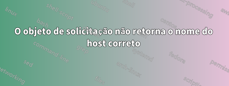 O objeto de solicitação não retorna o nome do host correto