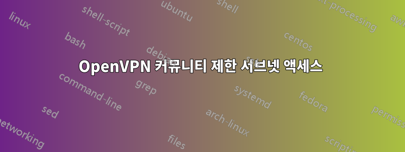 OpenVPN 커뮤니티 제한 서브넷 액세스