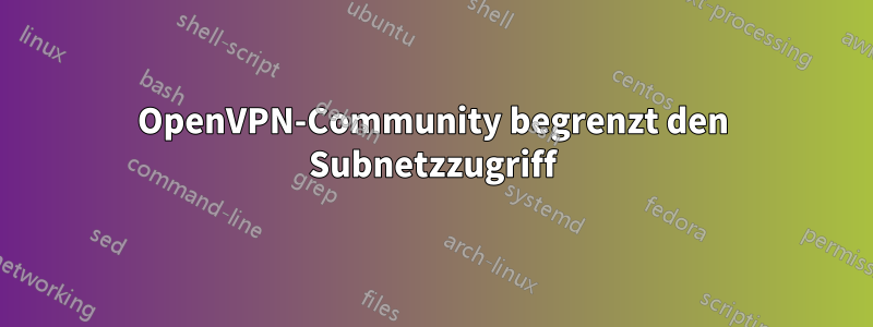 OpenVPN-Community begrenzt den Subnetzzugriff