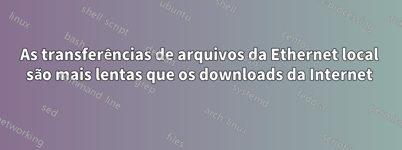 As transferências de arquivos da Ethernet local são mais lentas que os downloads da Internet