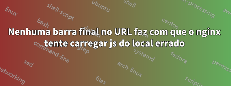 Nenhuma barra final no URL faz com que o nginx tente carregar js do local errado