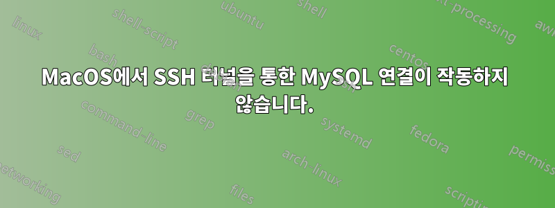 MacOS에서 SSH 터널을 통한 MySQL 연결이 작동하지 않습니다.