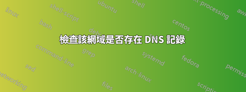 檢查該網域是否存在 DNS 記錄