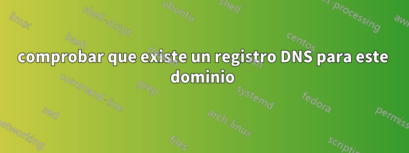 comprobar que existe un registro DNS para este dominio