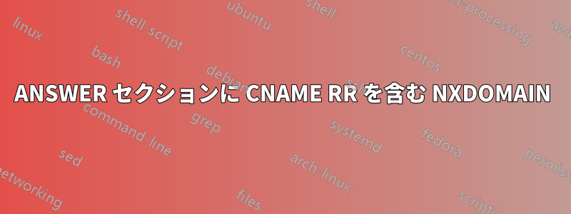 ANSWER セクションに CNAME RR を含む NXDOMAIN