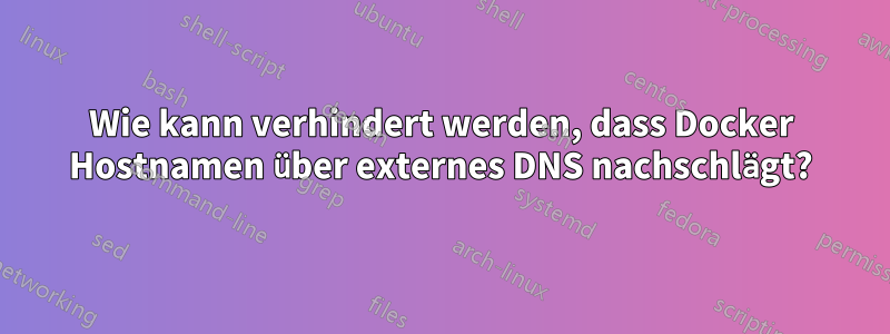 Wie kann verhindert werden, dass Docker Hostnamen über externes DNS nachschlägt?