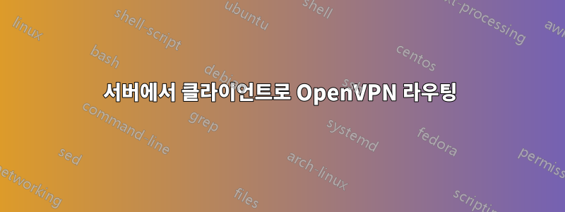 서버에서 클라이언트로 OpenVPN 라우팅