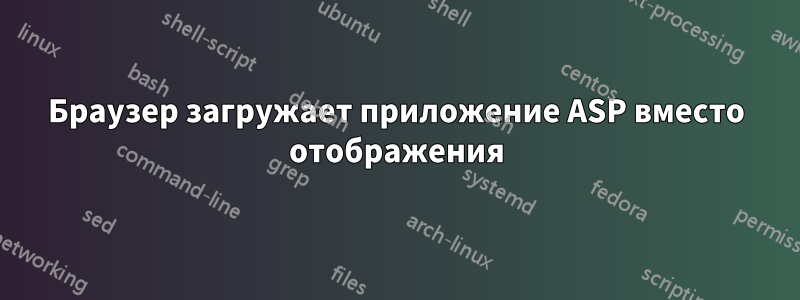 Браузер загружает приложение ASP вместо отображения