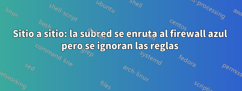 Sitio a sitio: la subred se enruta al firewall azul pero se ignoran las reglas