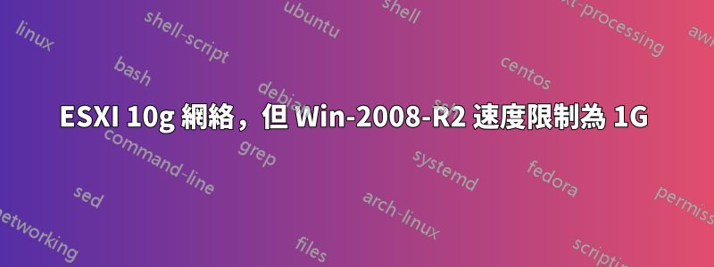 ESXI 10g 網絡，但 Win-2008-R2 速度限制為 1G