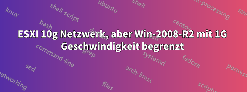 ESXI 10g Netzwerk, aber Win-2008-R2 mit 1G Geschwindigkeit begrenzt