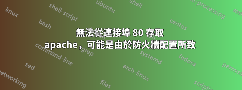 無法從連接埠 80 存取 apache，可能是由於防火牆配置所致