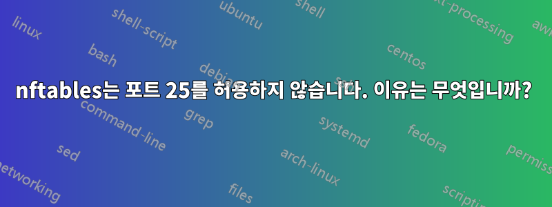 nftables는 포트 25를 허용하지 않습니다. 이유는 무엇입니까?