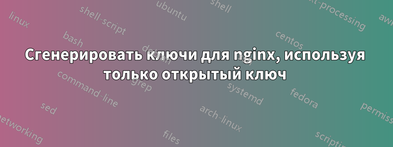 Сгенерировать ключи для nginx, используя только открытый ключ