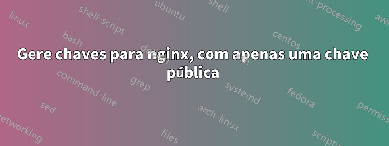 Gere chaves para nginx, com apenas uma chave pública