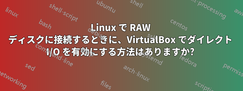 Linux で RAW ディスクに接続するときに、VirtualBox でダイレクト I/O を有効にする方法はありますか?