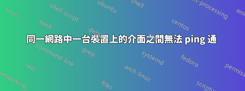 同一網路中一台裝置上的介面之間無法 ping 通