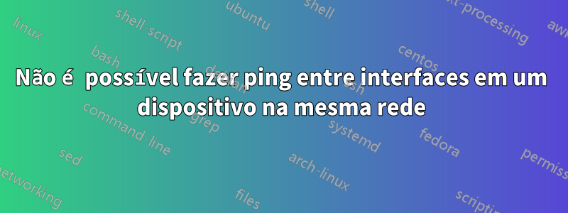 Não é possível fazer ping entre interfaces em um dispositivo na mesma rede