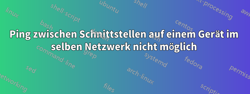 Ping zwischen Schnittstellen auf einem Gerät im selben Netzwerk nicht möglich