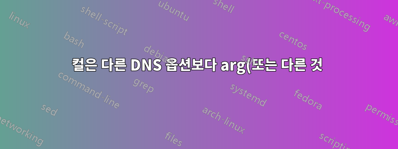 컬은 다른 DNS 옵션보다 arg(또는 다른 것)를 확인하기 위해 제공된 IP의 우선 순위를 지정합니다.