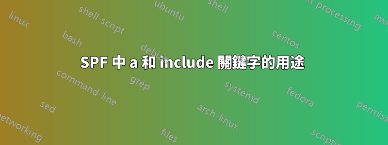 SPF 中 a 和 include 關鍵字的用途