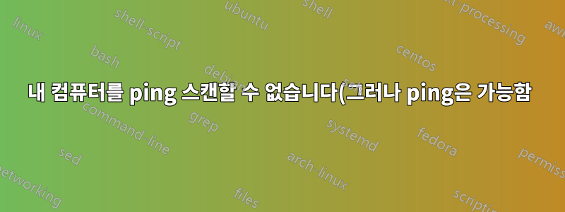 내 컴퓨터를 ping 스캔할 수 없습니다(그러나 ping은 가능함).