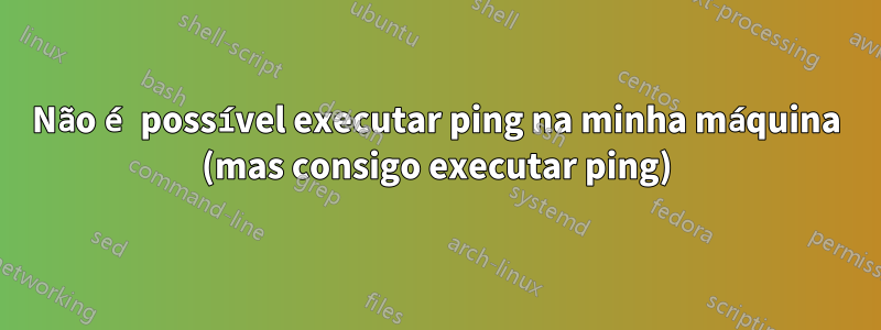 Não é possível executar ping na minha máquina (mas consigo executar ping)