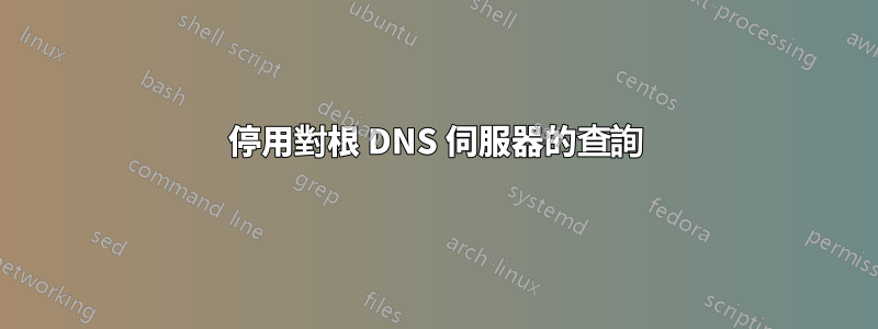 停用對根 DNS 伺服器的查詢