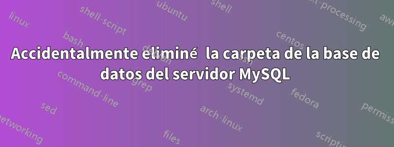 Accidentalmente eliminé la carpeta de la base de datos del servidor MySQL