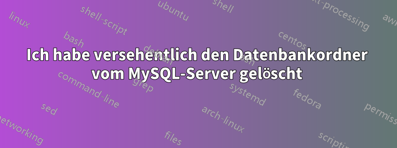 Ich habe versehentlich den Datenbankordner vom MySQL-Server gelöscht