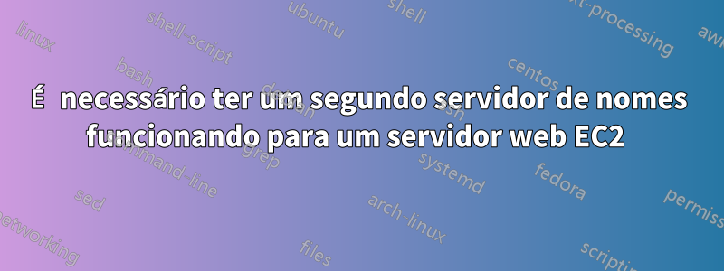 É necessário ter um segundo servidor de nomes funcionando para um servidor web EC2 