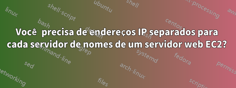 Você precisa de endereços IP separados para cada servidor de nomes de um servidor web EC2?