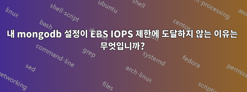 내 mongodb 설정이 EBS IOPS 제한에 도달하지 않는 이유는 무엇입니까?