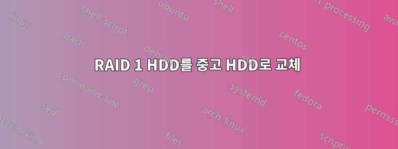 RAID 1 HDD를 중고 HDD로 교체