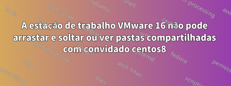 A estação de trabalho VMware 16 não pode arrastar e soltar ou ver pastas compartilhadas com convidado centos8