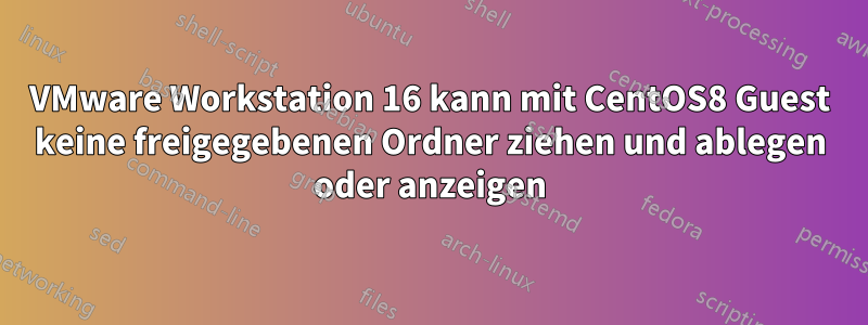 VMware Workstation 16 kann mit CentOS8 Guest keine freigegebenen Ordner ziehen und ablegen oder anzeigen