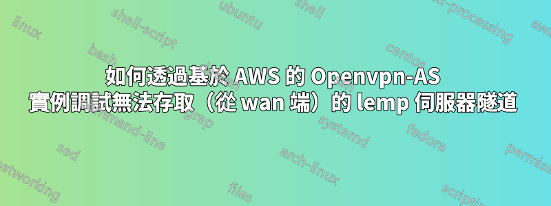 如何透過基於 AWS 的 Openvpn-AS 實例調試無法存取（從 wan 端）的 lemp 伺服器隧道