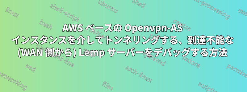 AWS ベースの Openvpn-AS インスタンスを介してトンネリングする、到達不能な (WAN 側から) Lemp サーバーをデバッグする方法