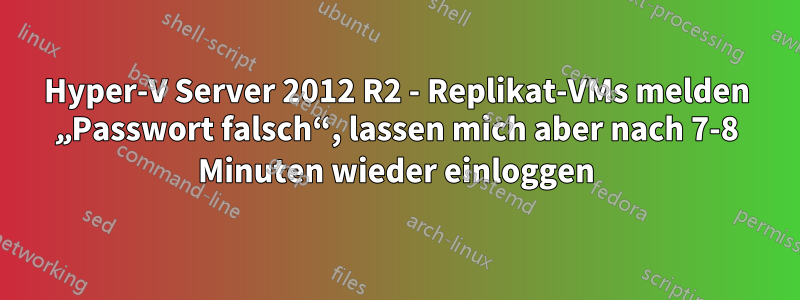 Hyper-V Server 2012 R2 - Replikat-VMs melden „Passwort falsch“, lassen mich aber nach 7-8 Minuten wieder einloggen