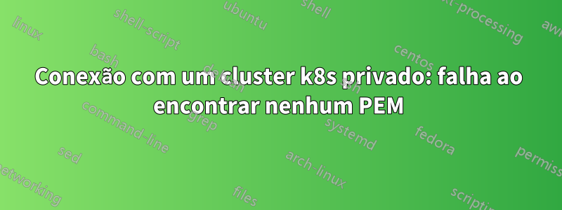 Conexão com um cluster k8s privado: falha ao encontrar nenhum PEM