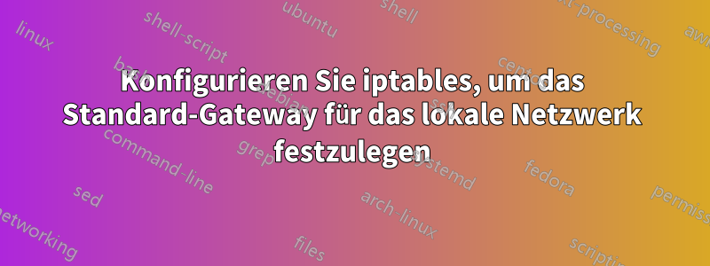 Konfigurieren Sie iptables, um das Standard-Gateway für das lokale Netzwerk festzulegen