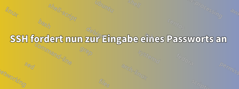 SSH fordert nun zur Eingabe eines Passworts an