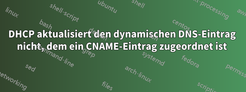 DHCP aktualisiert den dynamischen DNS-Eintrag nicht, dem ein CNAME-Eintrag zugeordnet ist