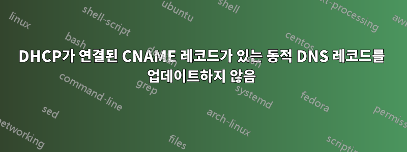 DHCP가 연결된 CNAME 레코드가 있는 동적 DNS 레코드를 업데이트하지 않음